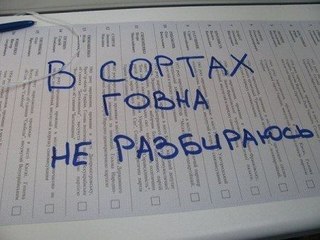 Подборка испорченных бюллетеней этих выборов