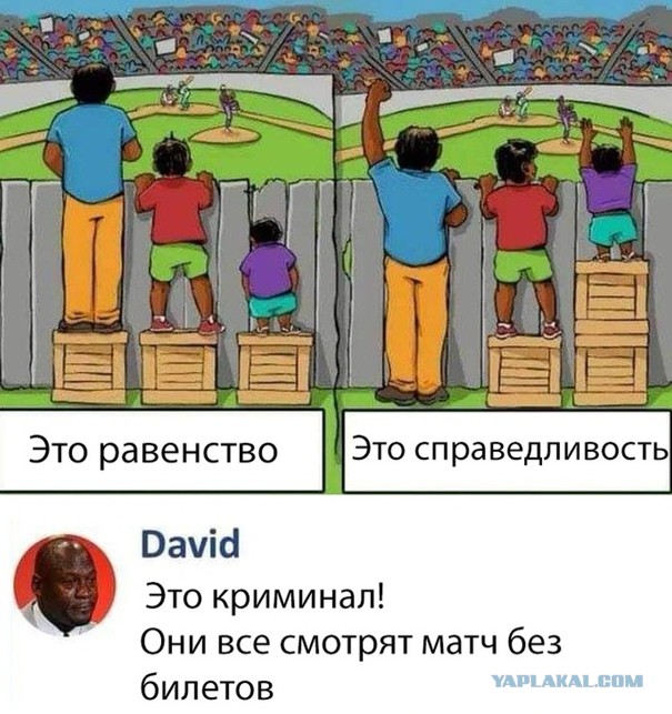Равенство и справедливость картинка