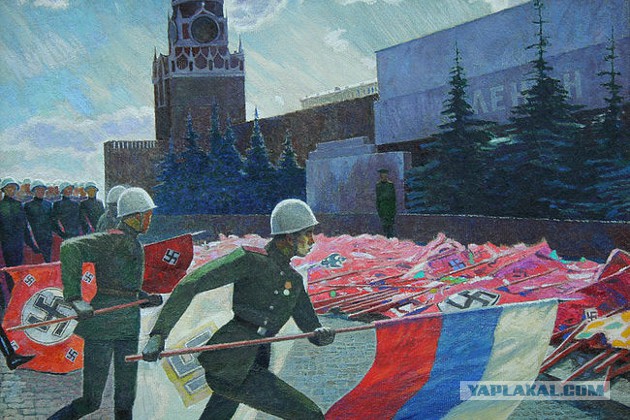 В Кривом Роге нацгвардейцы вышли на парад с советскими флагами