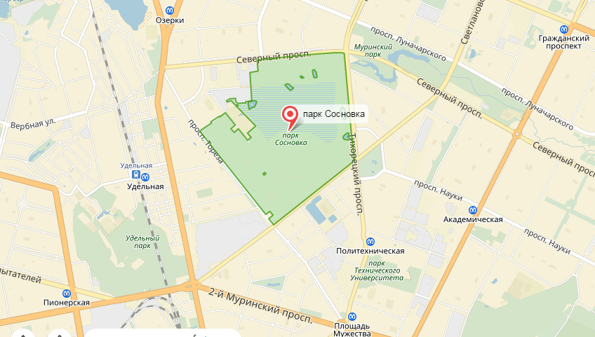 Карта сосновки спб парк