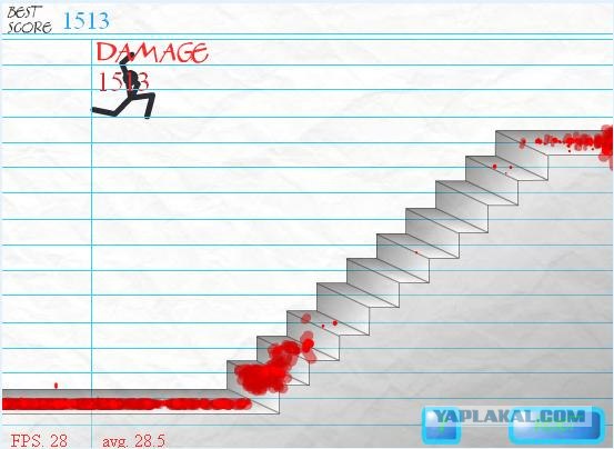 Stair Fall, падение с лестницы, * флэш игры / жесть
