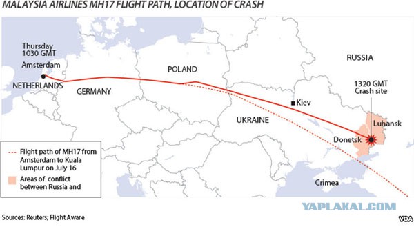 На Украине рухнул Боинг-777 малайзийских авиалиний