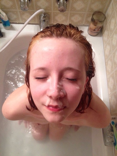 Bathroom woman POV redhead
