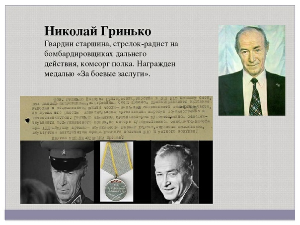 105 лет назад родился Николай Григорьевич Гринько