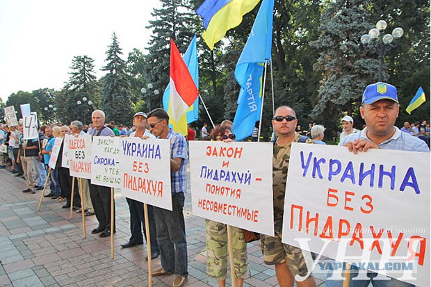 Митингующие в Киеве требуют отпустить военных..