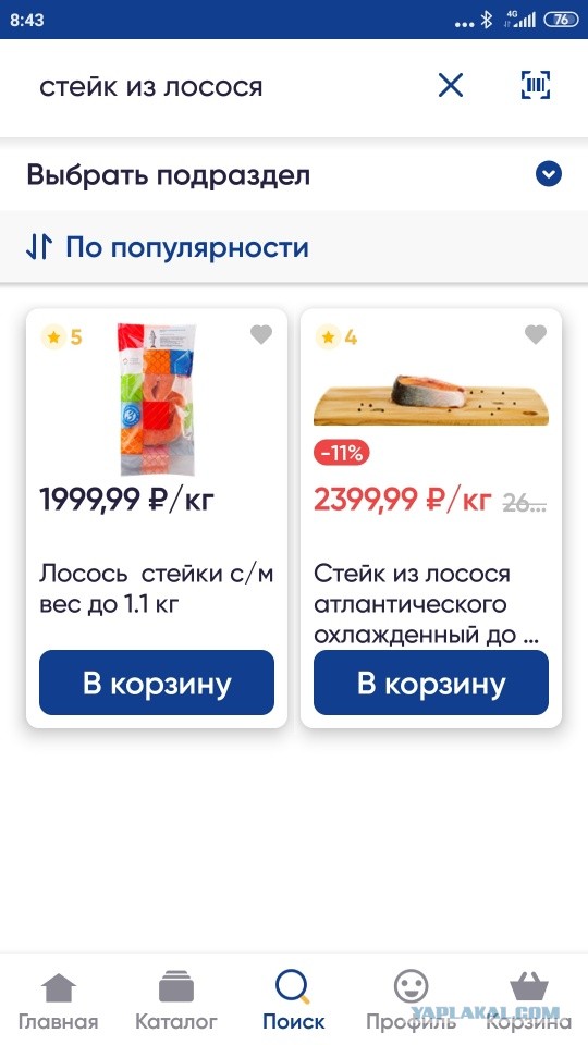 Стоимость лосося сейчас