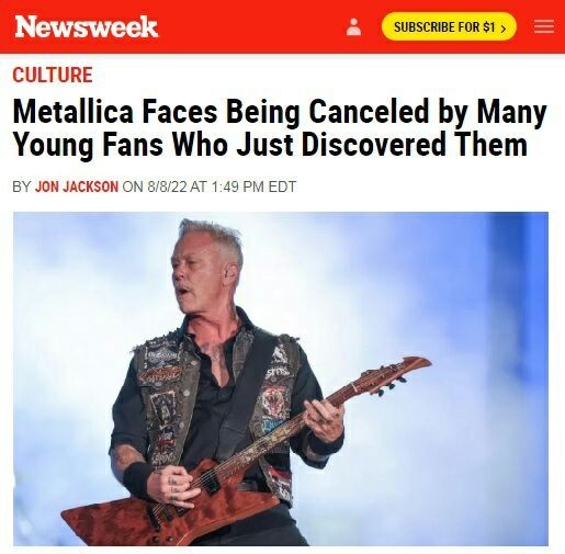 Малолетние дебилы хотят «отменить» Metallica.
