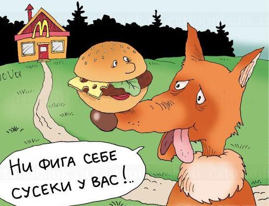 Смешная картинка лиса и колобок