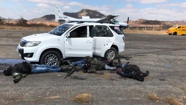 Бразилия. Попытка разбойного нападения на инкассаторов.
