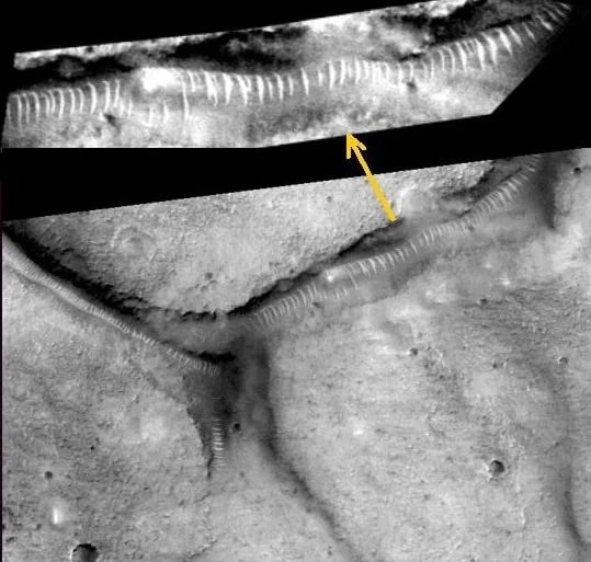 Трубы на Марсе, именуемые "стеклянными червями"