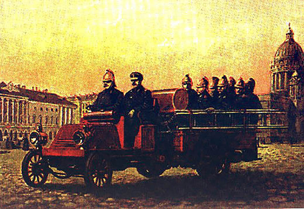 Первые пожарные в санкт петербурге. Лесснер автомобиль 1904. Лесснер 1904 пожарная машина. Первый пожарный автомобиль Лесснер. Пожарный автомобиль Лесснер 1904 год.