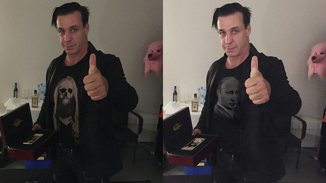 Rammstein похвастался золотым iPhone 6s с портретом Путина