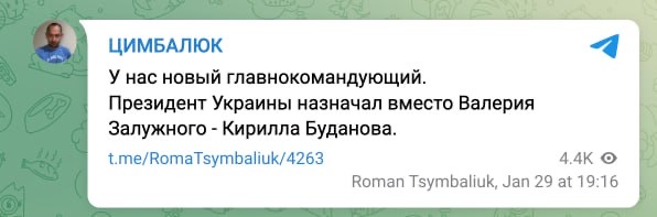 Залужный снят