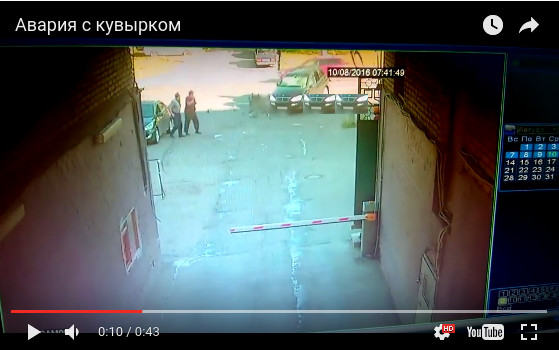 Мотоциклист врезался в автомобиль ,и сделал кувырок