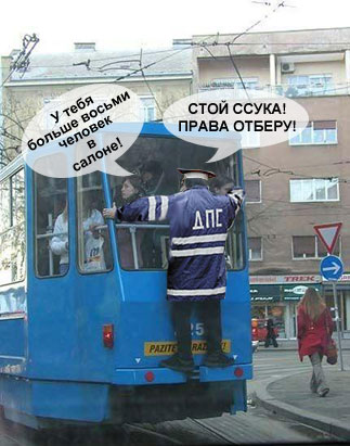 Фотожаба: Заяц на трамвае