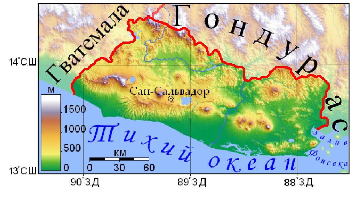 Сальвадор карта мира