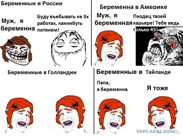 О беременности в России и в Китае