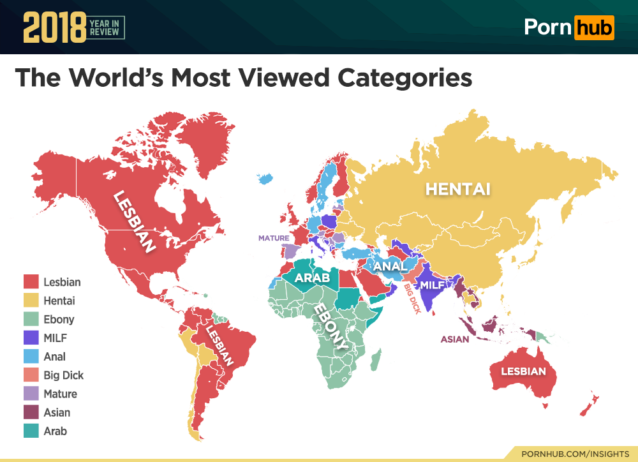 Итоги-2018: на Pornhub лидирует Fornite, а в России хентай популярнее всех