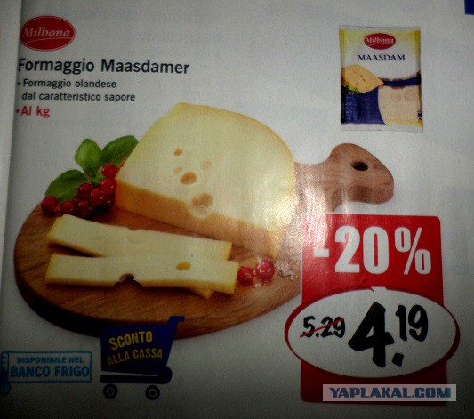 Цена на продукты в Италии 13.06.2015