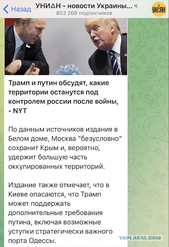 Киевские власти опасаются, что Дональд Трамп может согласиться на передачу России одесского порта