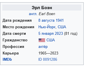 Умер сыгравший в «Терминаторе» актер Эрл Боэн
