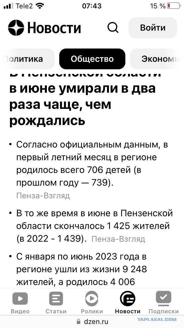 Убыль населения России продолжает набирать обороты. С января по май - минус 264 тыс - население областного центра.