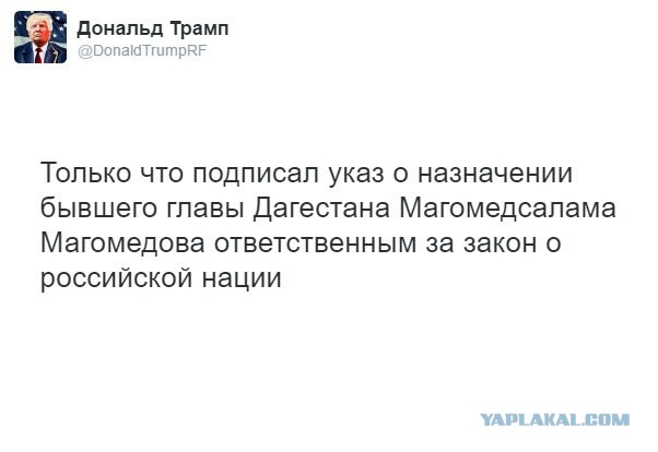 Курировать разработку закона о российской нации будет Магомедсалам Магомедов, а русских нет