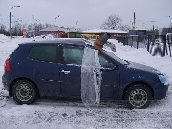 Зимний тюнинг авто с помощью водостока