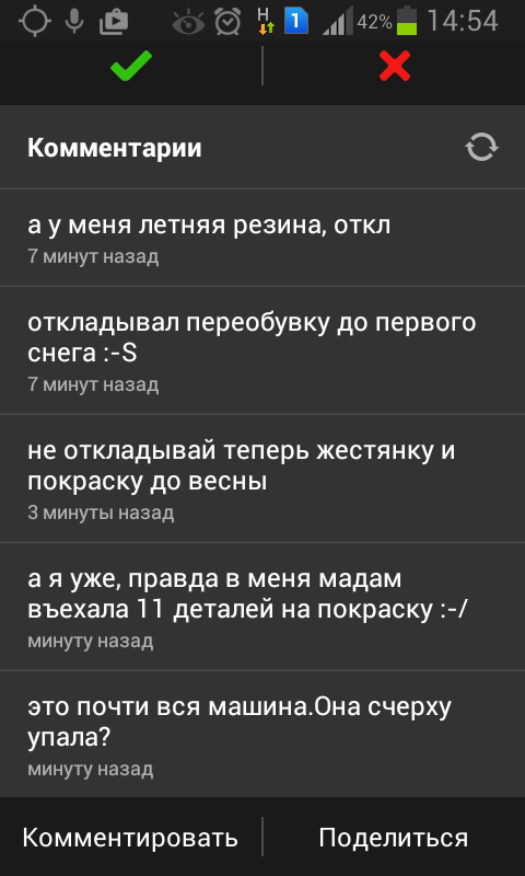 Комментарии водителей, застрявших в пробках