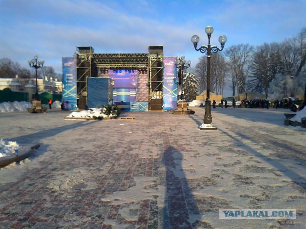 "Георгиевские " ленточки против флагов УПА