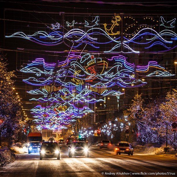 Полярная ночь в Мурманске