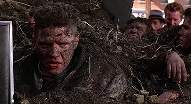 Дрался с соседским котом на крыше и оба свалились в кучу свежего навоза.