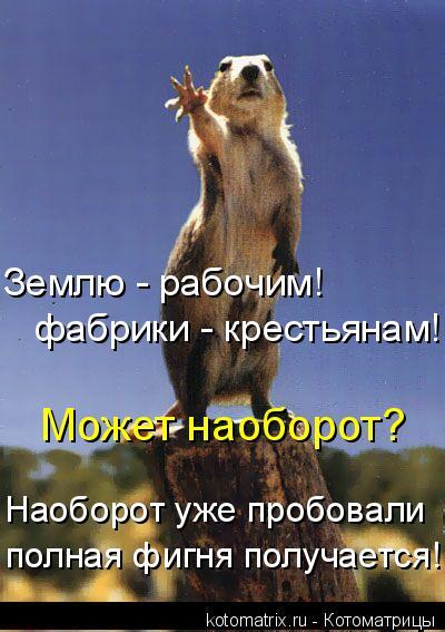 Земля крестьянам, фабрики рабочим, власть советам!