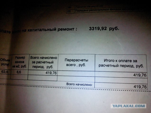 Оплатил капитальный ремонт