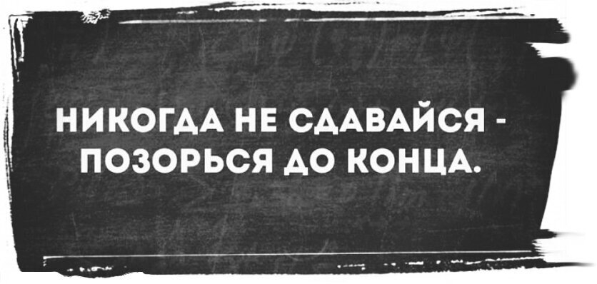 Никогда не сдавайся позорься до конца картинка смешные с надписями