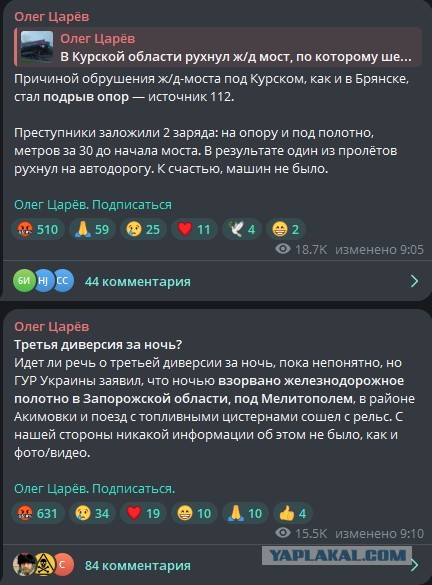 В Брянской области обрушился мост, под которым в тот момент проезжал пассажирский поезд