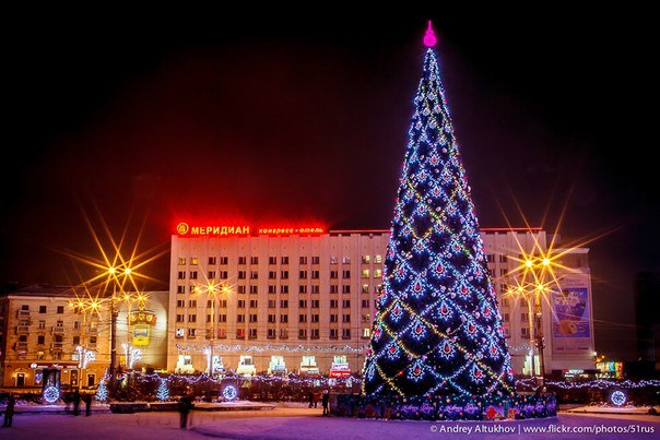 Полярная ночь в Мурманске