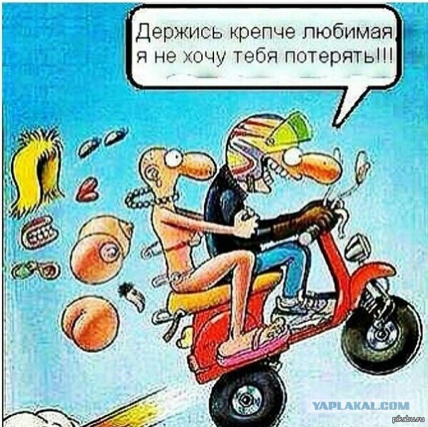 Голая на мотоцикле. 16+