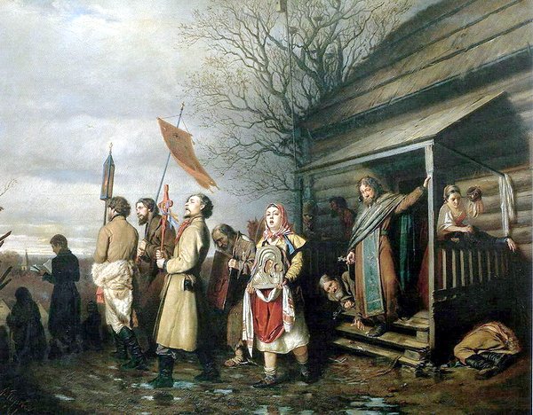 По центру Петербурга прошёл крестный ход с участием местных властей. Автомобилисты пожаловались на крупные пробки