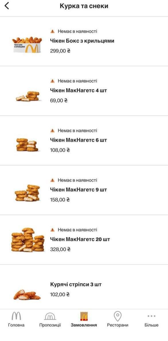 В ресторанах McDonald’s* на Украине начали пропадать отдельные позиции