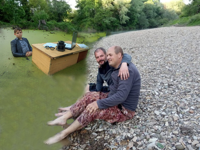 Фотожаба: С кумом на речке