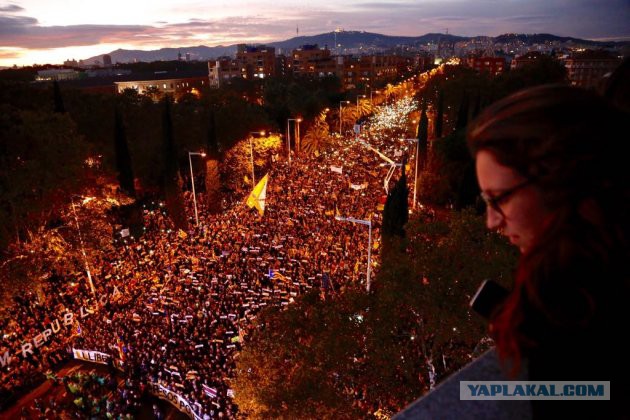 Барселона. 750 тысяч человк вышли на марш независимости