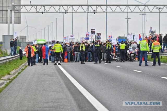 Армянские демонстранты заблокировали дорогу между Бельгией и Голландией.