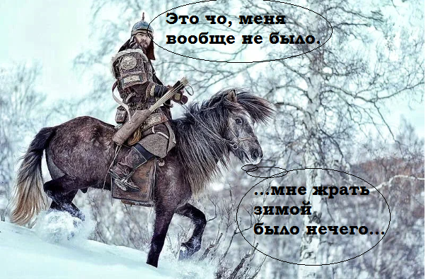 Вторжения Батыя не было, потому что коням монголов нечего есть