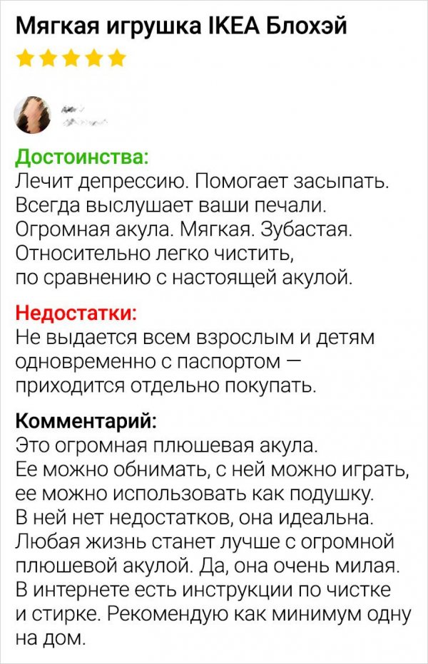 Примеры образцово-показательных отзывов о различных товарах