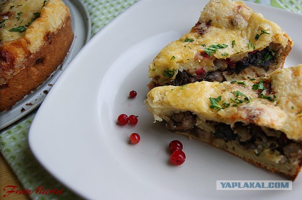 Пирог.. С мясом, брусникой и грибами, Тесто без заморочек