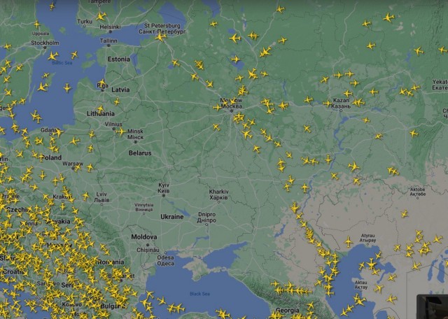 Маршрут самолётов Калининград-Минск