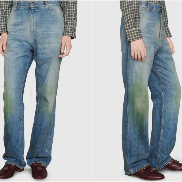 Gucci выпустил мужские джинсы с... пятнами от травы. Они стоят почти 60 тысяч рублей