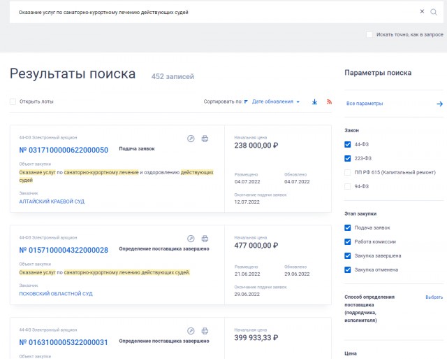 Семье курского судьи покупают путёвки в санаторий за 450 тысяч рублей