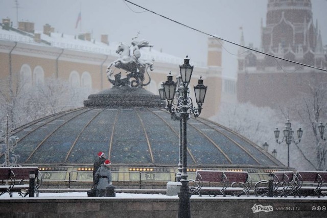 Центр Москвы в новогоднюю ночь